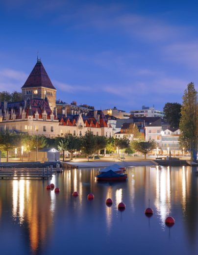 Lausanne,,Switzerland,From,The,Ouchy,Promenade,On,Lake,Leman,At